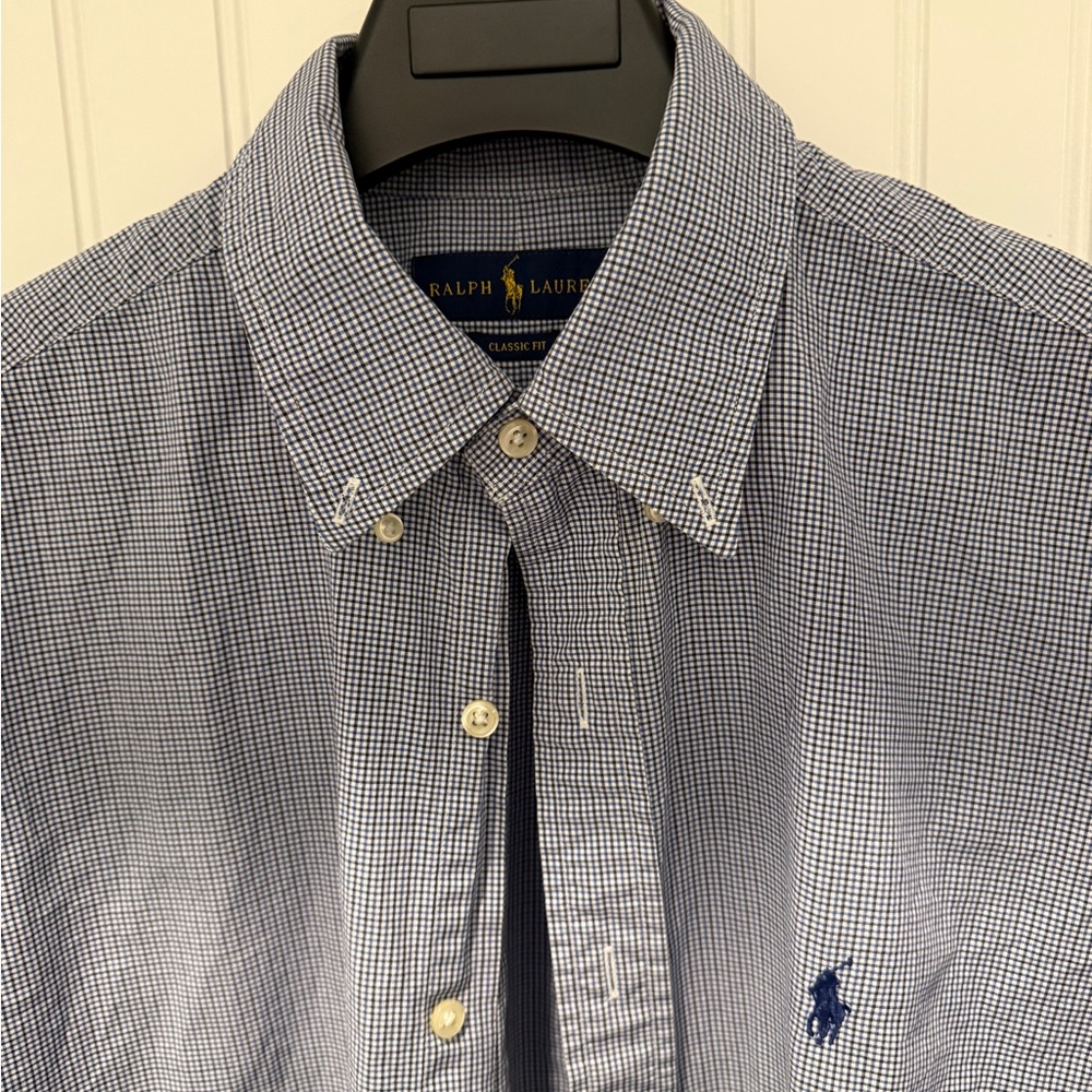 Ralph Lauren Men's Navy Gingham Shirt